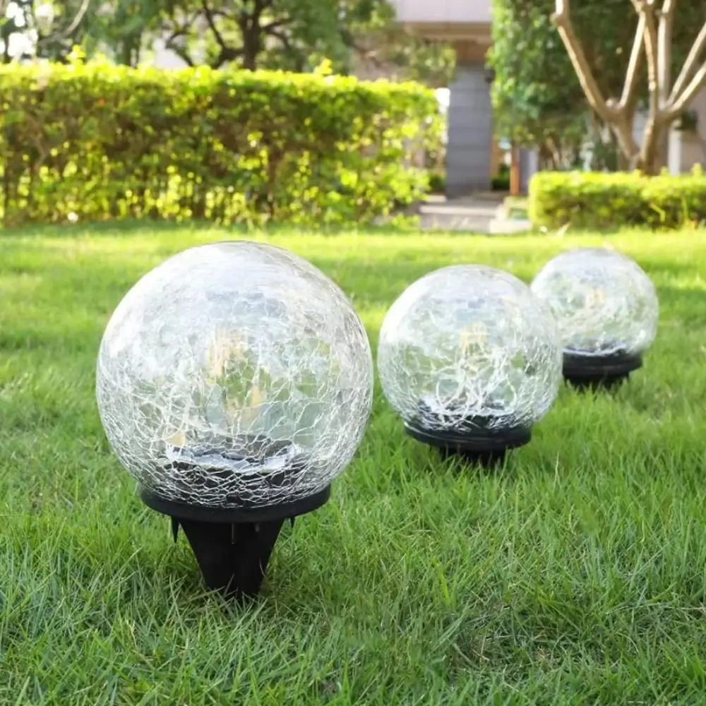

Cracked Glass Ball Solar Garden Light Automatic on And Off Romantic Solar LED Cracked Glass Lamp Warm Light Step Atmosphere