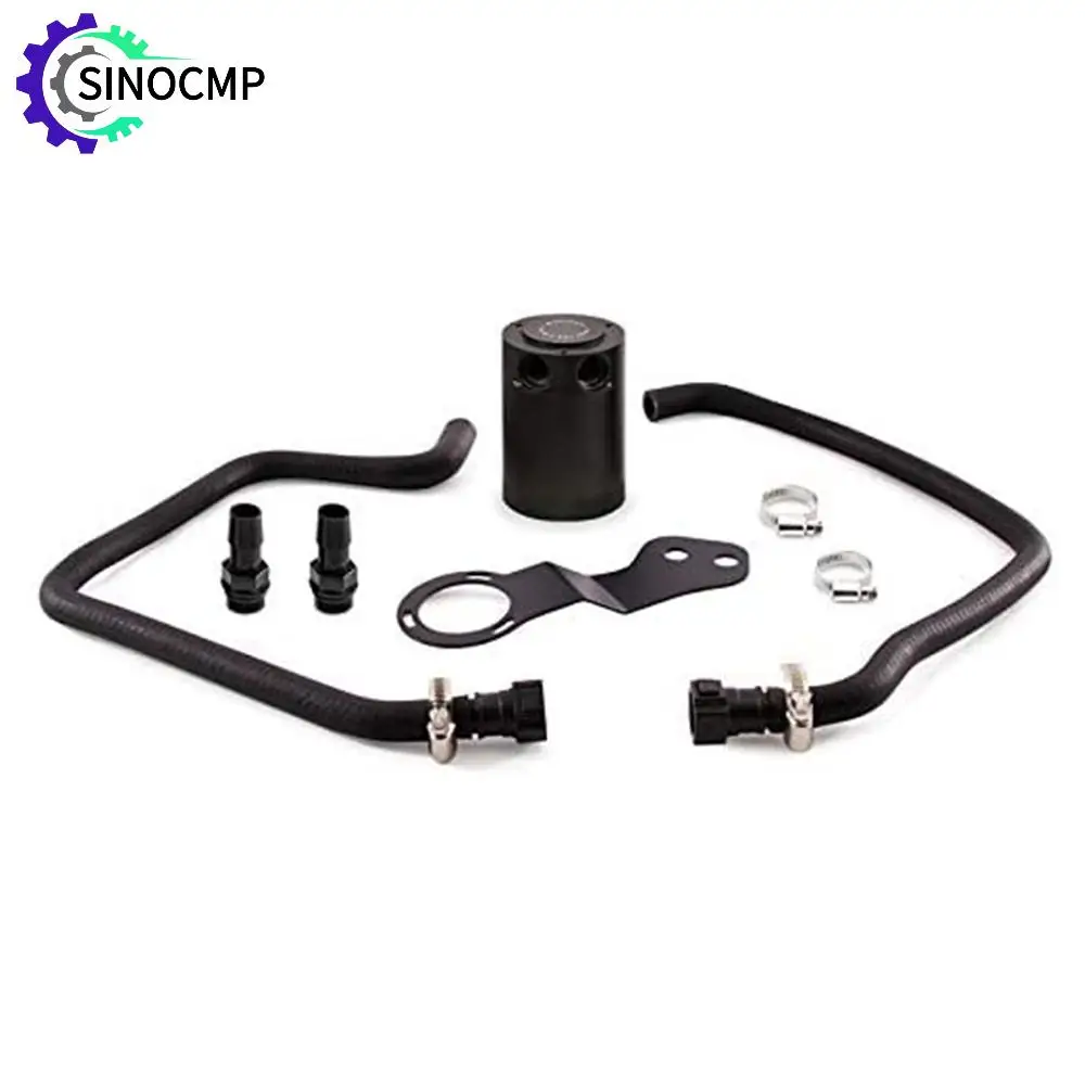 PCV Baffled Oil Catch Can Kit for Chevrolet Camaro SS 2016+ W/ Hoses Bracket Fittings Direct Fit Oil Separator Worm Gear Clamps