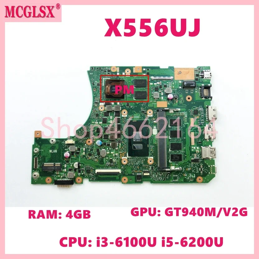 Imagem -02 - Placa-mãe para Laptop para Asus Mainboard Cpu i3 i5 i7 4g-ram Uma pm X556u X556ua X556ub X556uj K556u X556uf X556uq