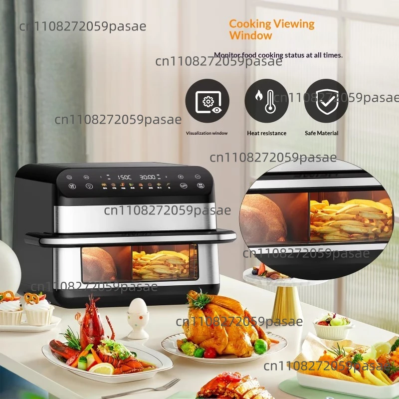 Air Fryer Household Multifunctional Electric Oven All-in-one Dual Pots 10L Large Capacity Fully Automatic Visible Touch