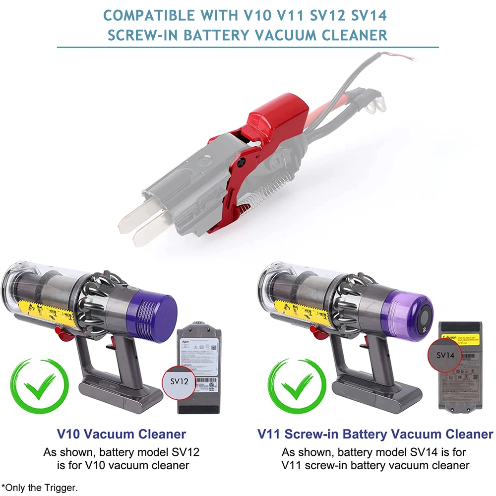 Metal Trigger Switch Button Replacement for Dyson V10 V11 SV12 SV14 Vacuum Cleaner Power Switch Repair Parts