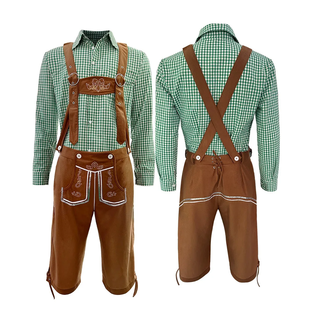 Middeleeuwse Duitsland Munich Kostuums Etnische Stijl Schort Bier Kleding Jumpsuit Performance Kleding Oktoberfest Cosplay Carnaval