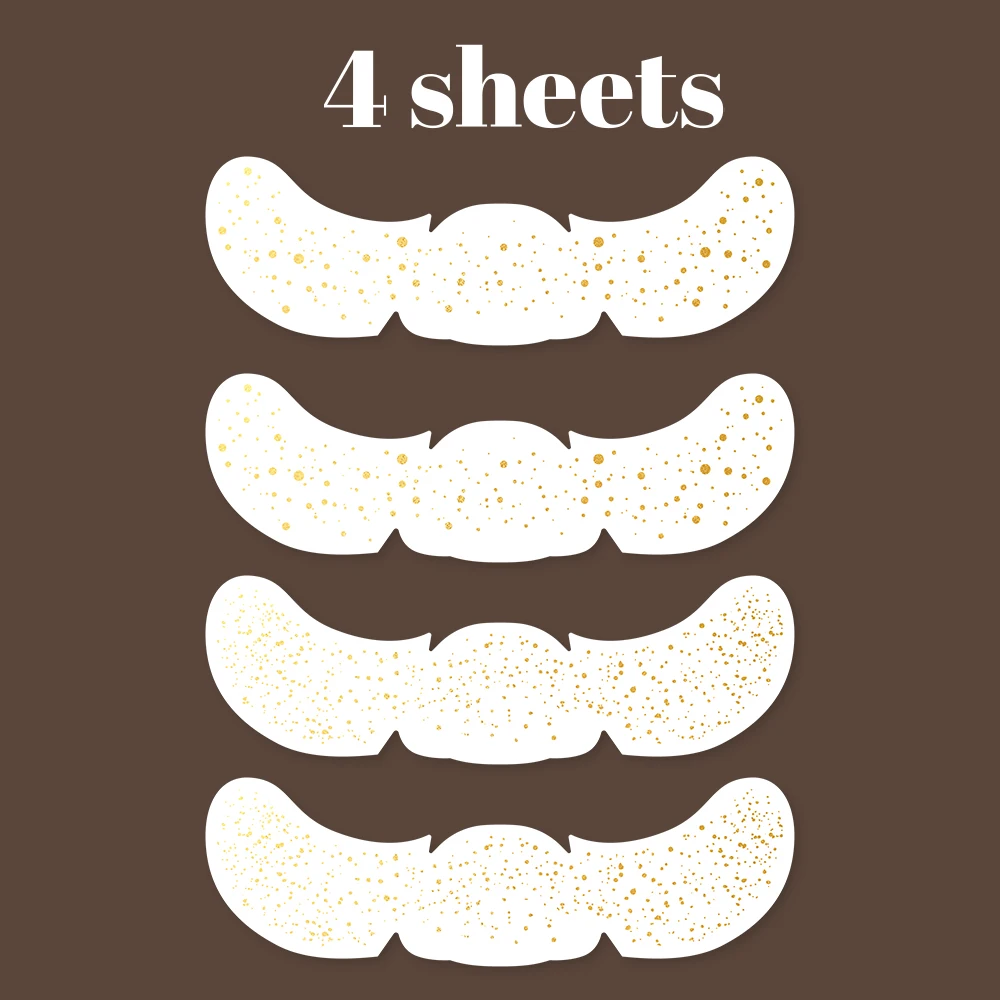 4 Sheets Golden Effect Freckle Face Temporary Tattoo Stickers for Women Festival Party Makeup