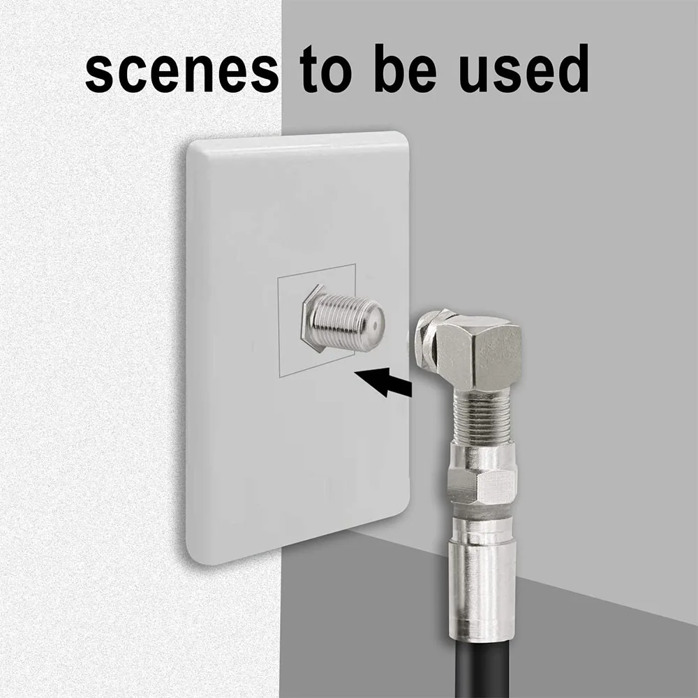 Conjunto de conectores de cabo coaxial RG6 de 8 PCS - Adaptadores tipo F e conectores de ângulo reto