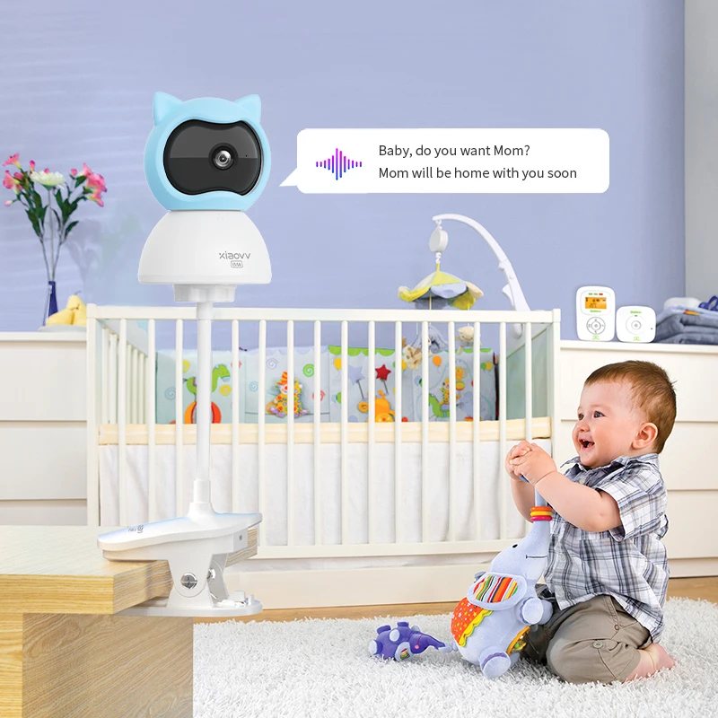 4MP WiFi xiaovv indoor Baby Monitor Two-Way Audio Motion Detection Night Vision Baby Camera for Home Security 360°