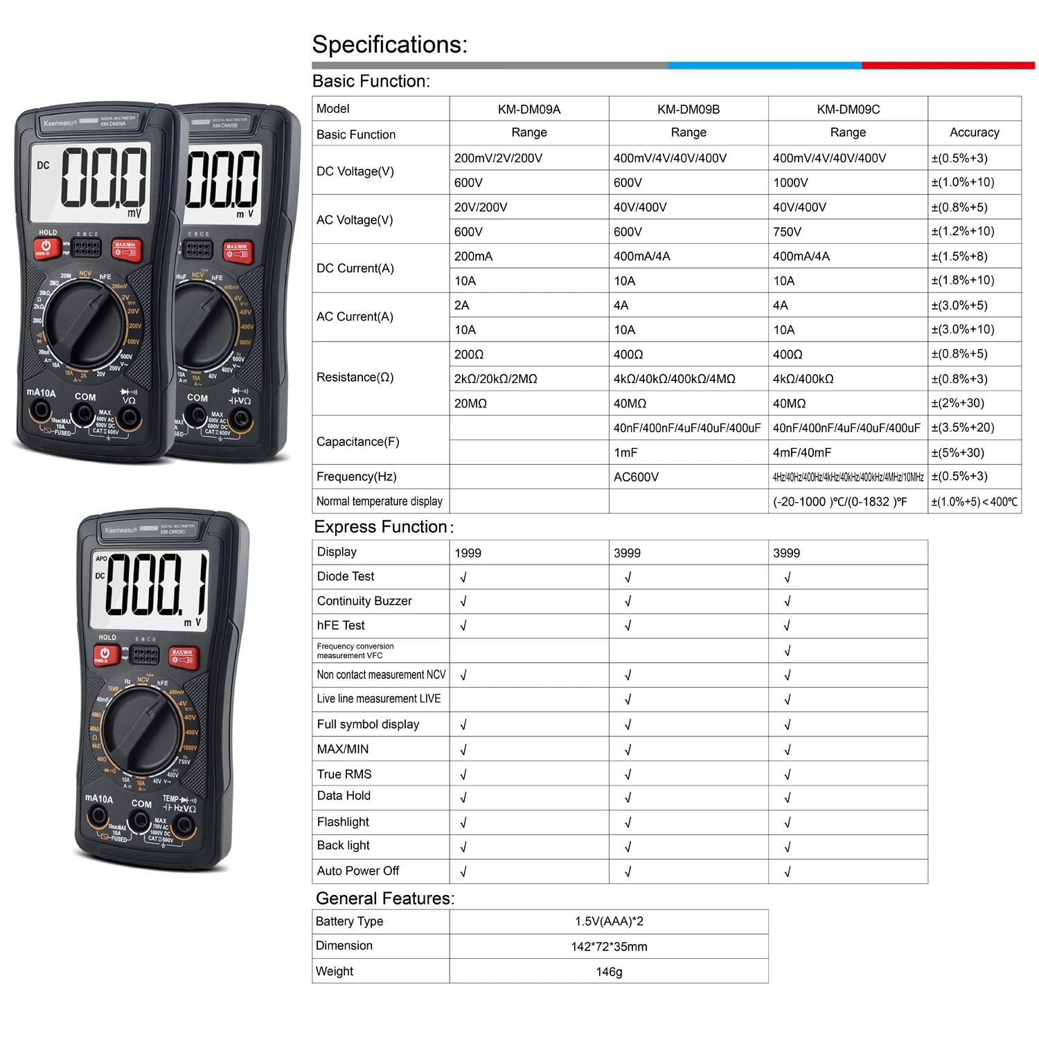 New DC/AC Digital Multimeter Resistance Capacitance Tester Smart Professional Digital Multimeter Electronic Maintenance Tools