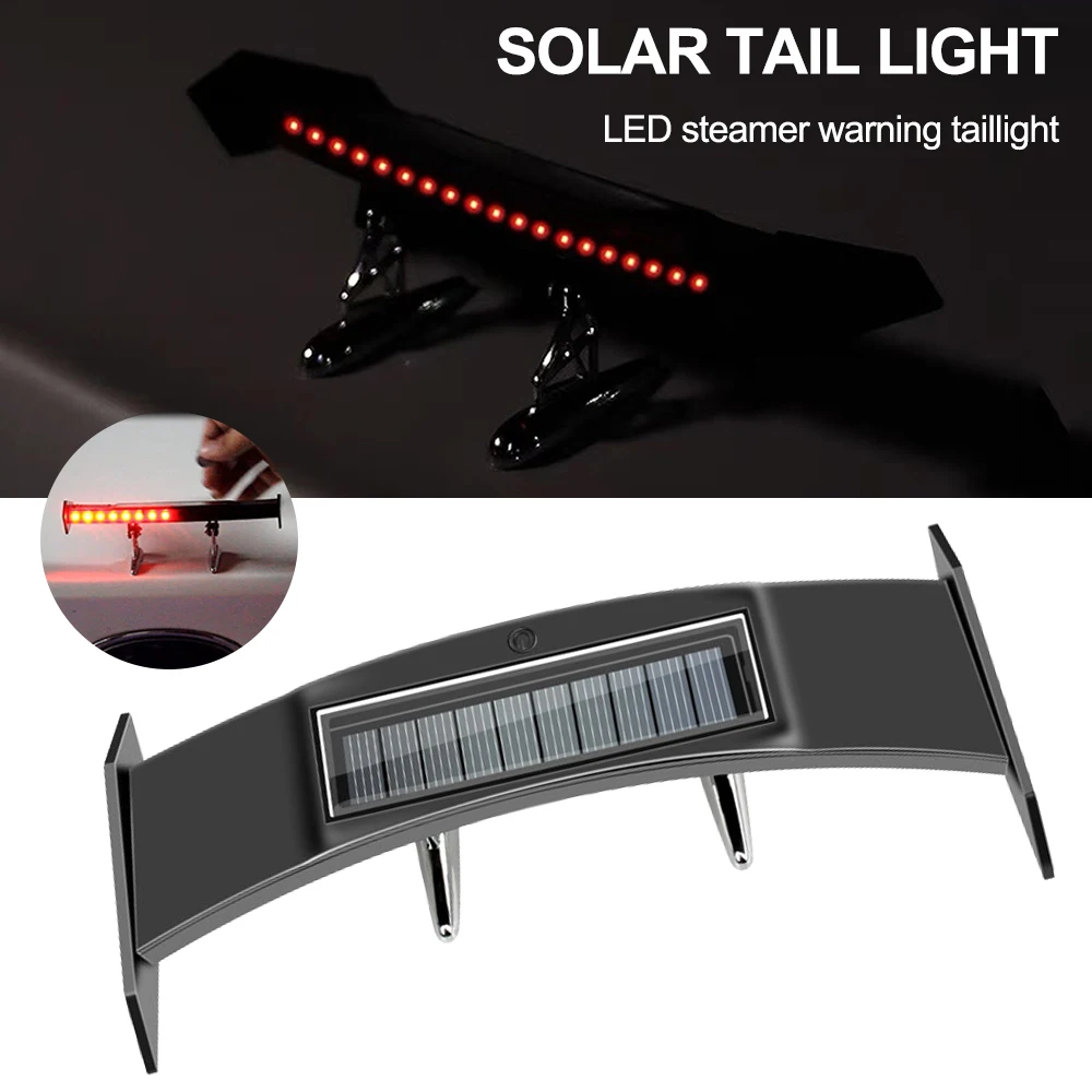 Car Mini Spoiler Wing Anti-collision Lamp Universal Auto Tail Wing Mini Warning light for Men Women Cool Decoration Accessories