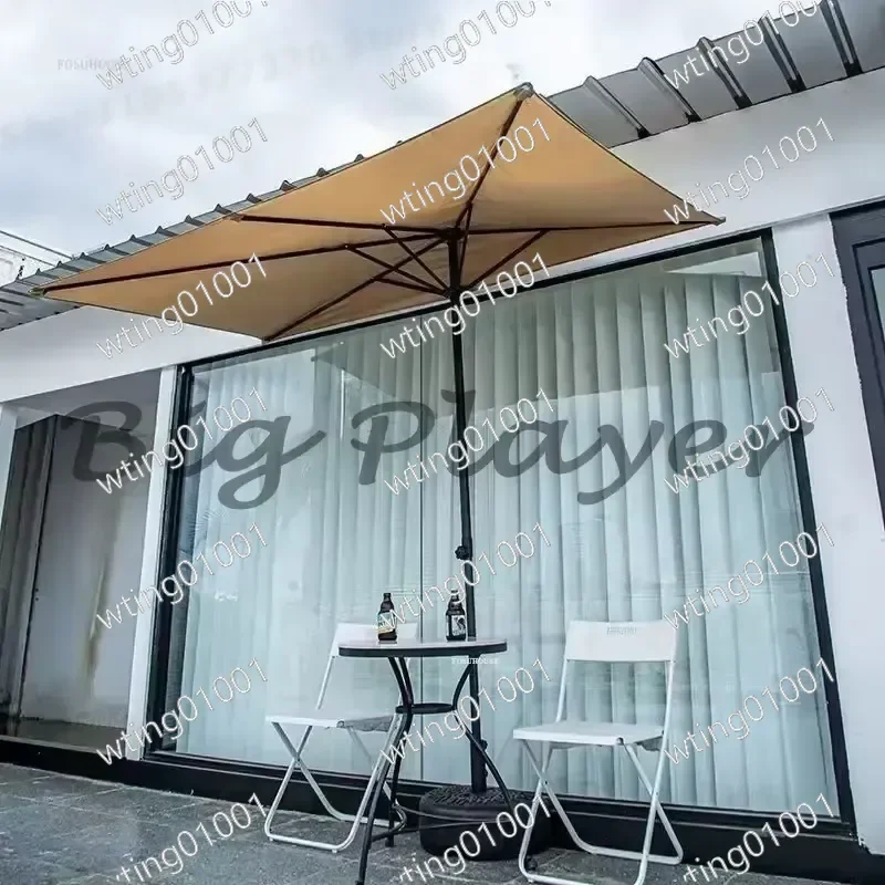 for Outdoor Gazebo Half Umbrella Wall Mounted Parasol for Garden Balcony Side Lift Canopy Courtyard Pergola Stall Awning