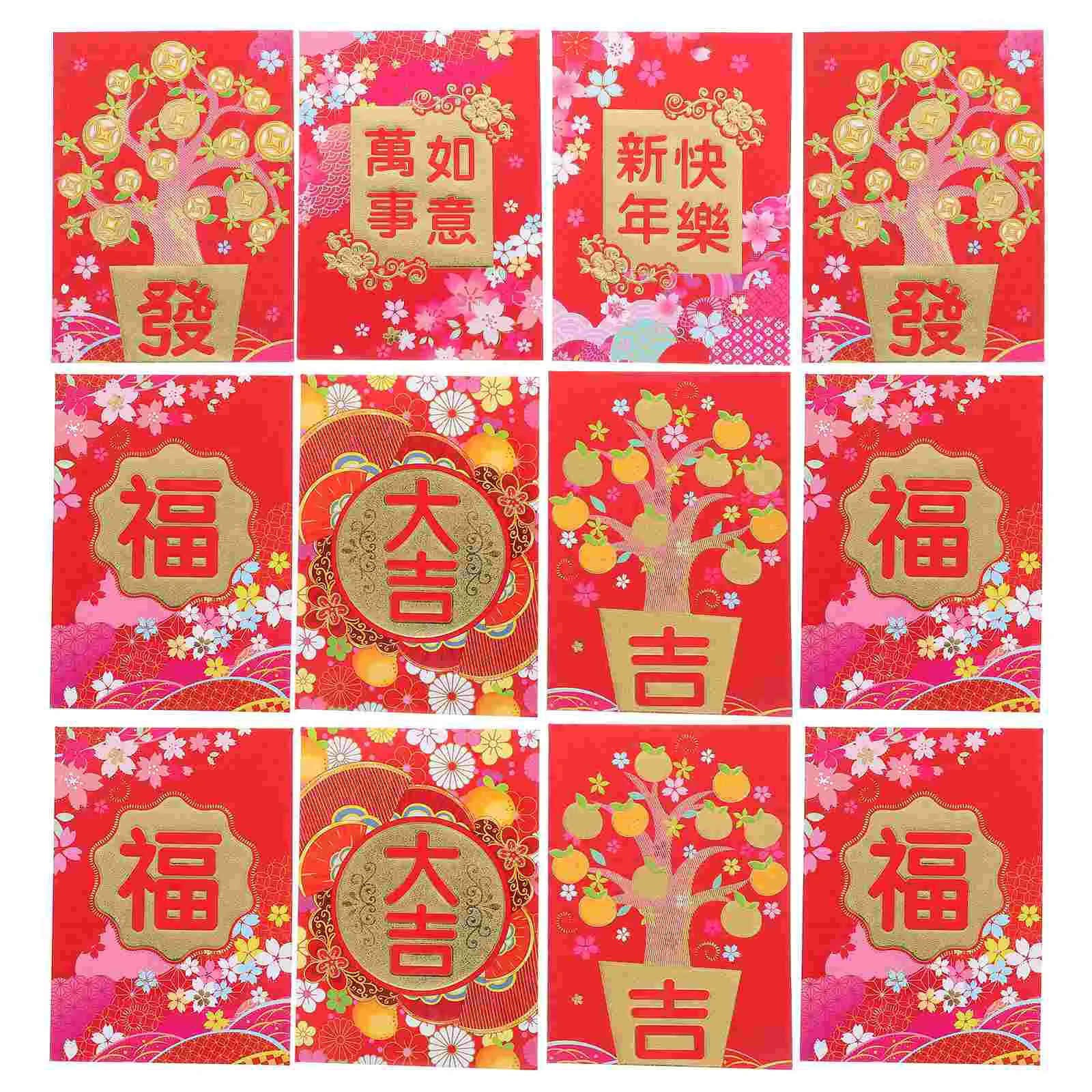 Imagem -05 - Envelopes Vermelhos de Ano Novo Chinês Lai Shi Feng Hong Bao para Decorações Lunares 60 Peças