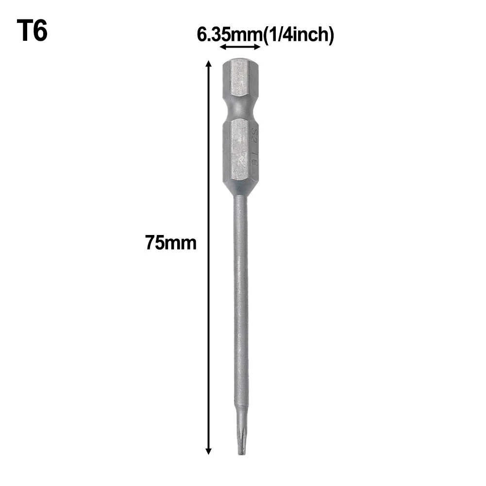 Electric Screwdriver Drill Magnetic Bit Screwdriver Bit Hand Tools T27 T30 T7 T8 Tamper Proof Security Drill 75mm