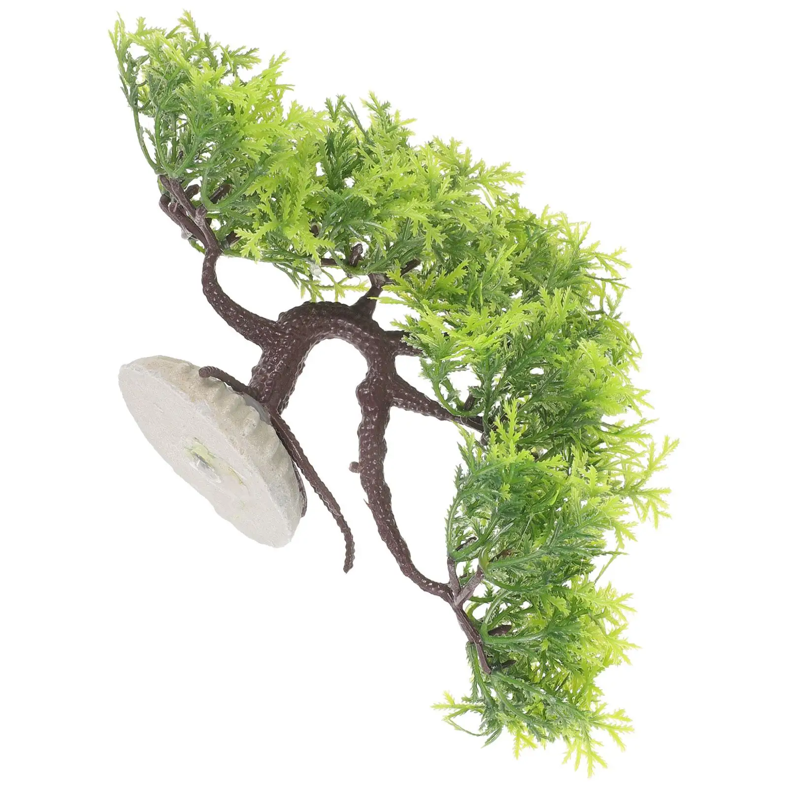 Fish Tank Landscaping Tree Fake Aquarium Plants Plastic Driftwood Light Green Large Bowl