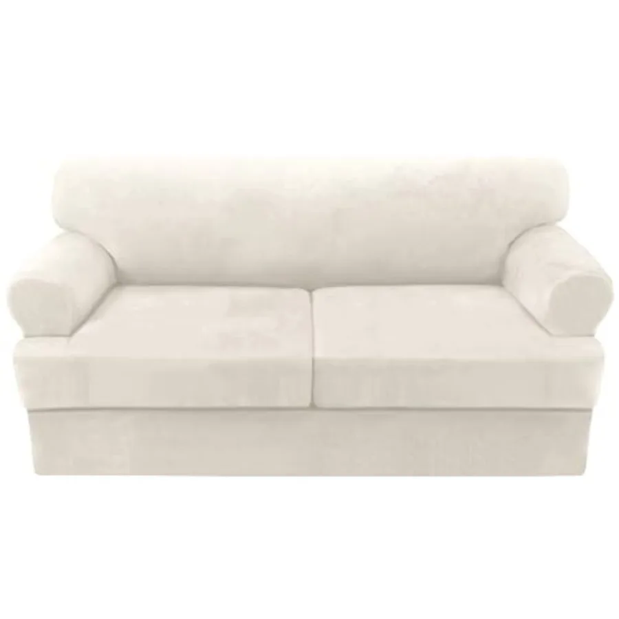 

Cover Pcs T Slipcovers Thick Velvet Couch Cover Furniture Protector Stretch Covers for Couch with Individual T Covers Washable