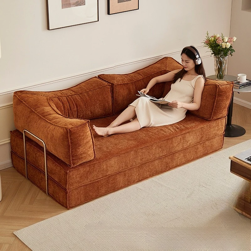 Foldable rental house sofa bed Fabric sofa bed Integrated dual-purpose compressed lunch break lazy sofa