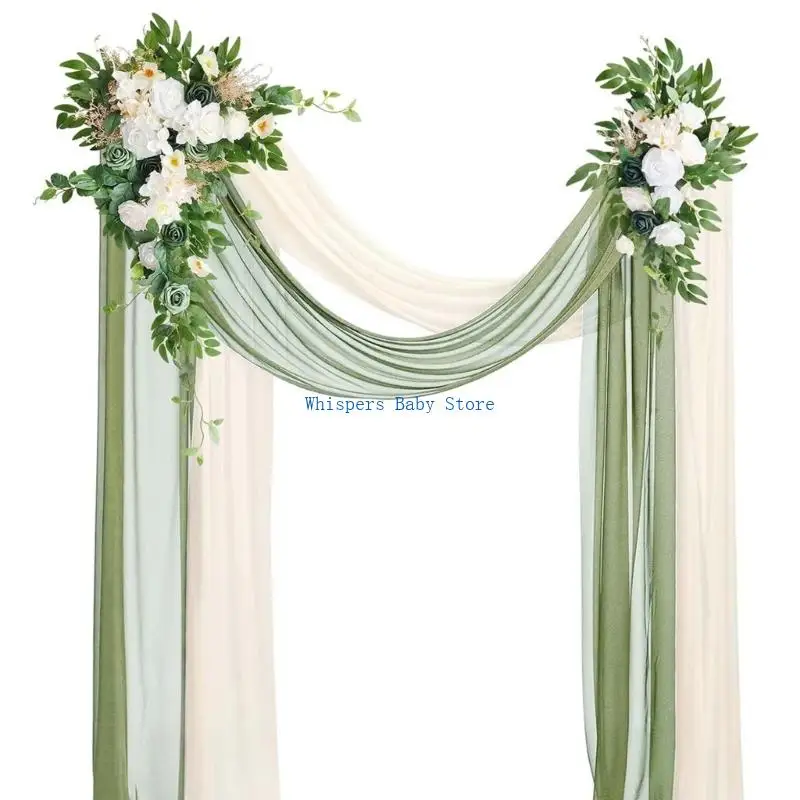 U90E Weather Resistant Faux Floral Wedding Arch Sign Decor Ceremony Backdrop