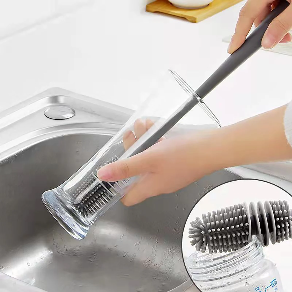 TPR Long Handled Cleaning Cup Brush Useful Things For Kitchen Household Cleaning Products For Home Tools Supplies Accessories