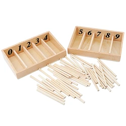 Family Version Montessori Math Toy Spindle Box With 45 Spindles Smaill Size Spindle Rod Toys Early Educational Kindergarten Gift