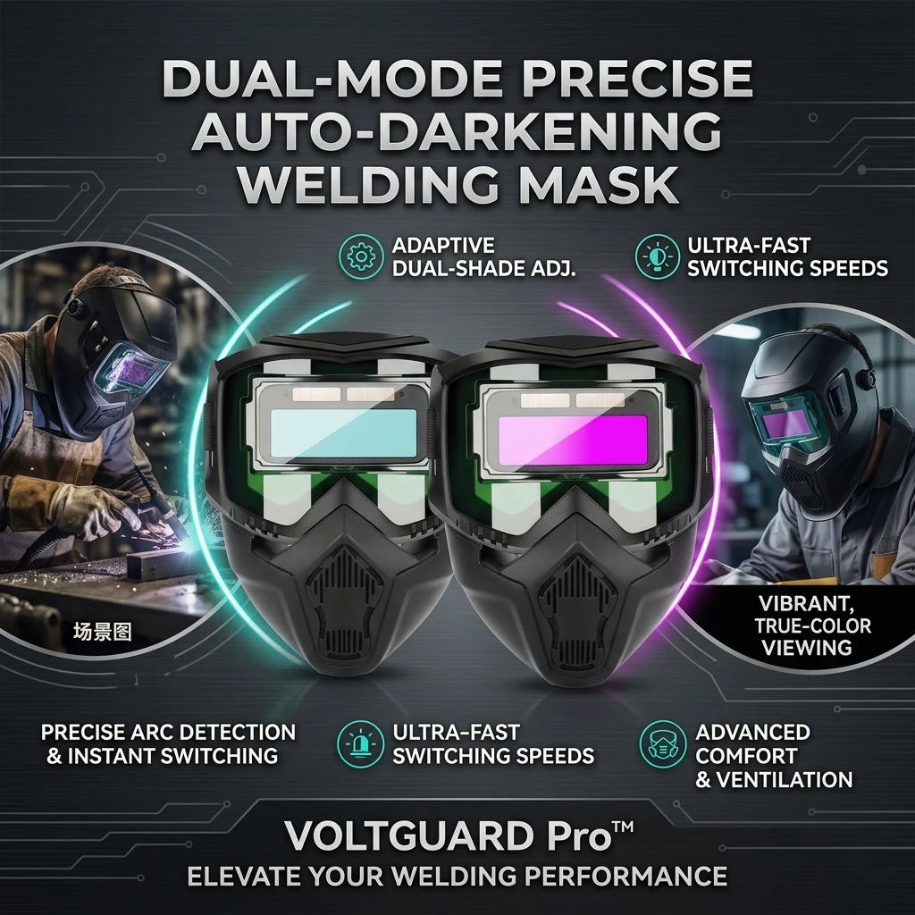 Welding Helmet Auto Darkening Breathable Welding Protector Welder Face Protector Soldering Protective Hood for Polishing