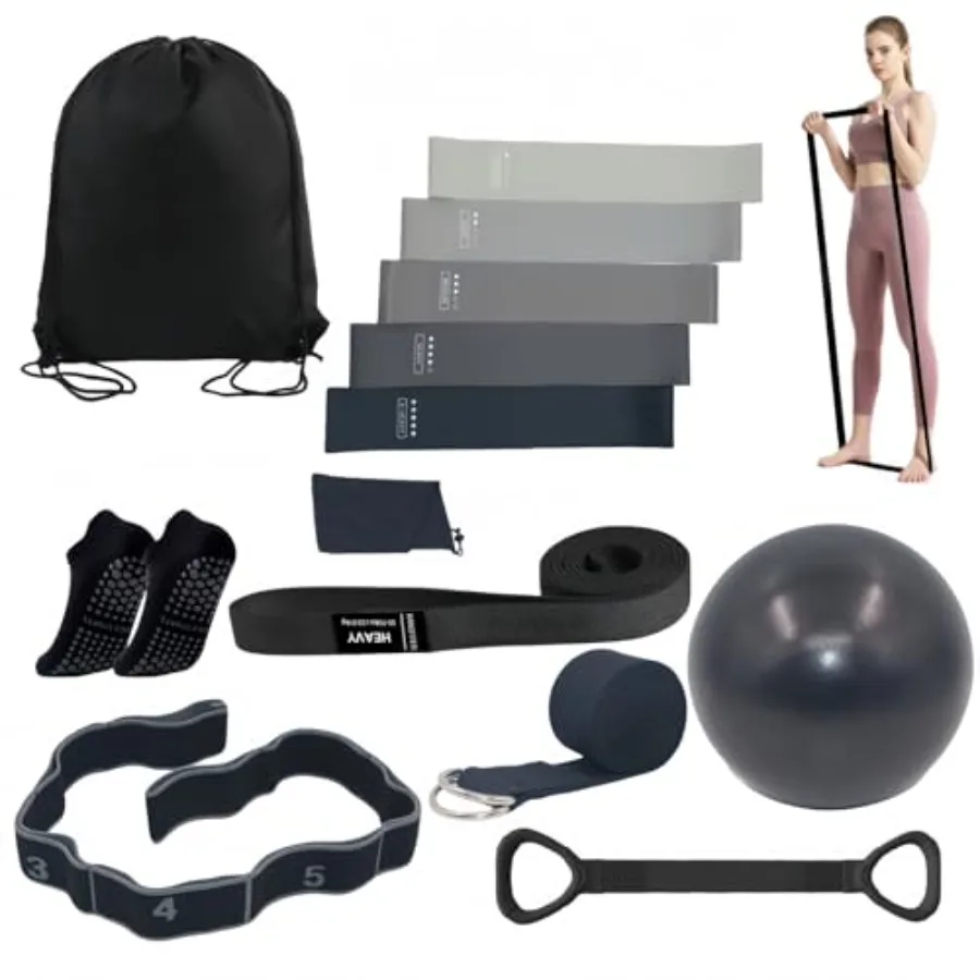 Pilates Equipment for Home Workouts, Better Portable Pilates Kit 13 in 1, Pilates Essentials Kits for Women with Pilates Ball,
