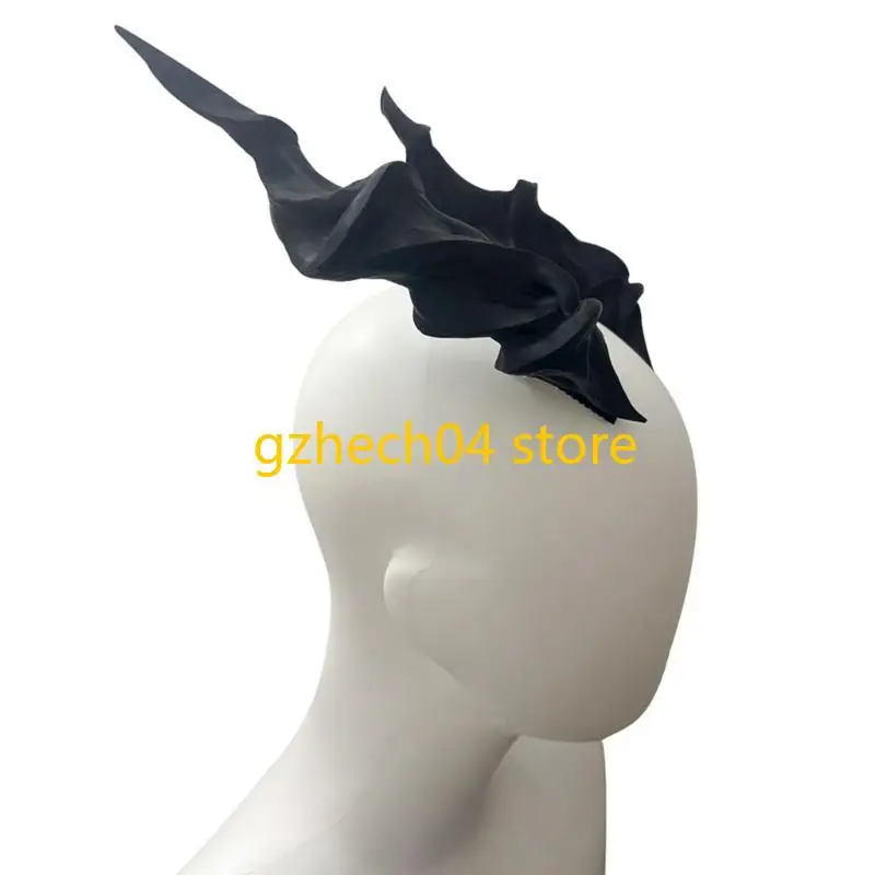 

D55D Cosplay Hairpin Horn Hair Clip Anime Elegant 2000s Trend Dark Bunches Headwear for Halloween Cosplay