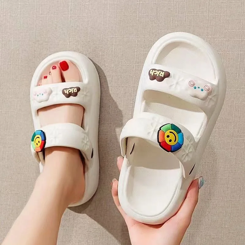 Women Slippers Bath Thick Platform Non-Slip Home Cute Fashion Flip Flops 2024 Summer Beach Sandals Ladies Slides Indoor Shoes