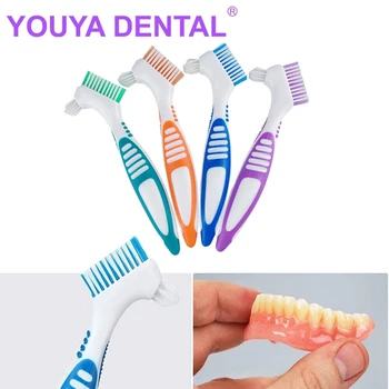 1Pcs Denture Cleaning Brush Deep Cleaning False Teeth Wash Reusable Invisible Orthodontic Braces Descaling Brush Oral Care Tool