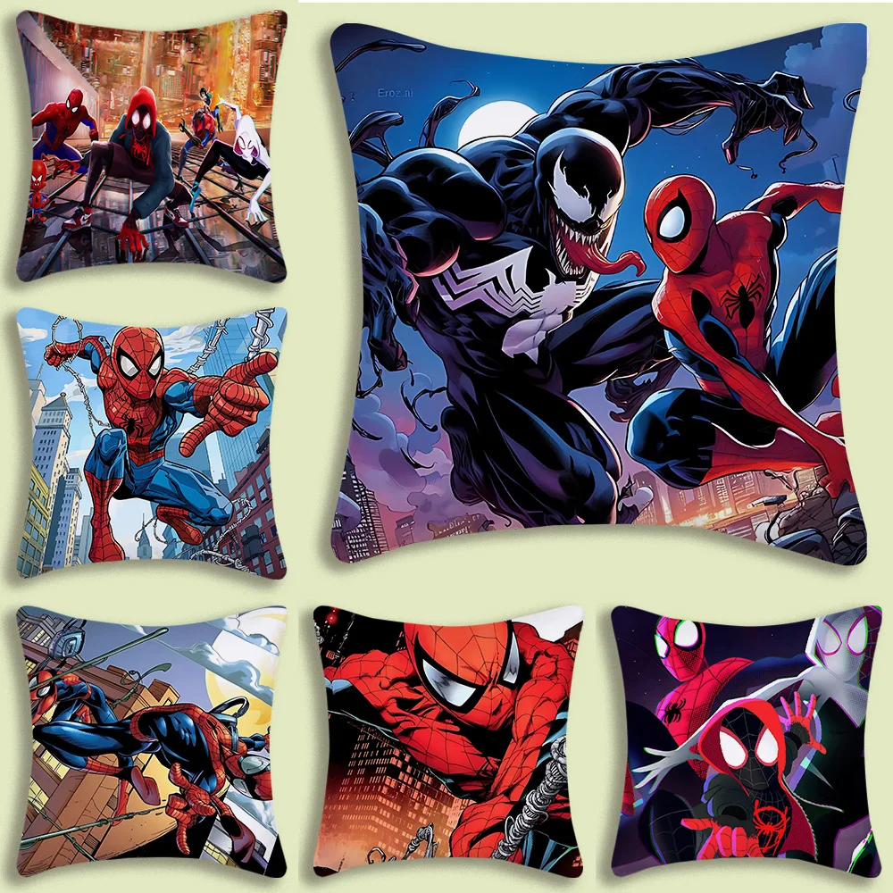 Spider-Man mascot Pillow Covers Cartoon Sofa Decorative Home Double-sided Printing Short Plush Cute Cushion Cover