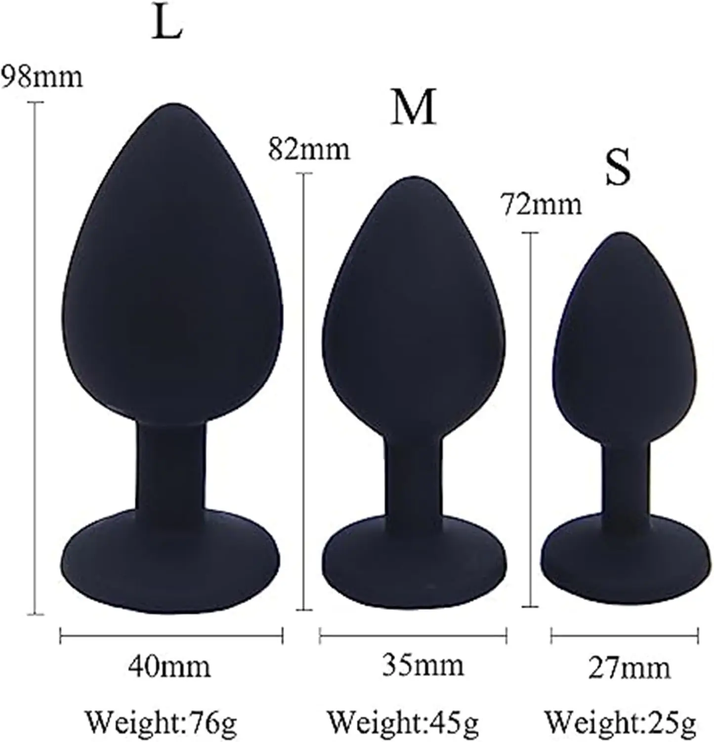 3x Siliconen Anale Plug Set Butt Plug Met Crystal Butt Plug Aanale Plug Anale Dilatator Prostaatstimulatie Voor Bdsm Mannen Seksspeeltje