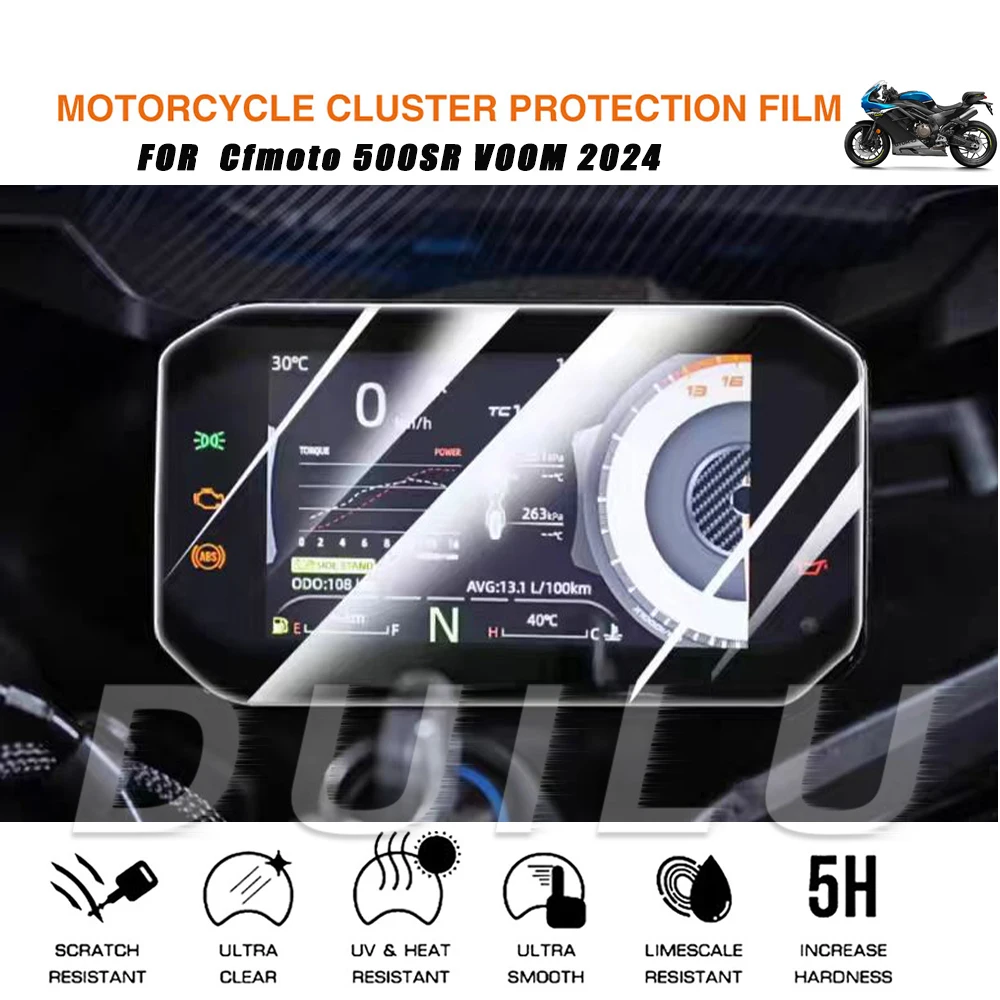 For CFMOTO Cfmoto 500SR VOOM 2024 2025 Motorcycle Scratch Cluster Screen Dashboard Protection Instrument Film Accessories