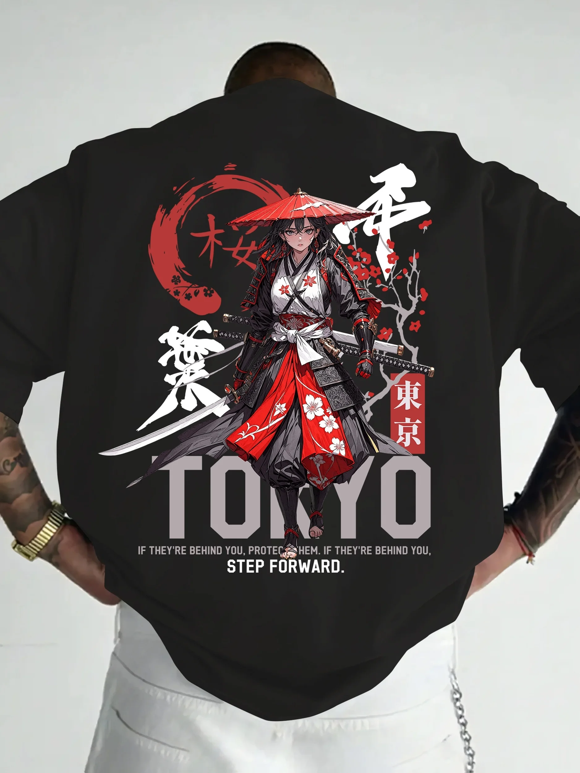 Men  New  Summer  Tokyo Street Style  T-shirt  Featuring Anime Elements Made of 100% Cotton The Fabric  Is Soft and  Comfortable