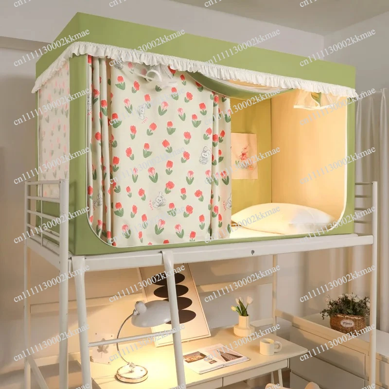 Student Dormitory Mosquito Net Rectangular Five Sided Shading Strong Shading Heating Tent Integrated Mosquito Net Bed Curtain