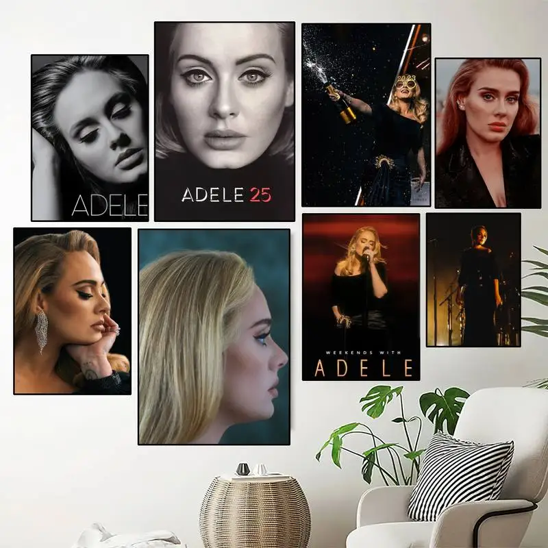 Singer Adele POSTER Prints Wall Painting Bedroom Living Room Wall Sticker Small