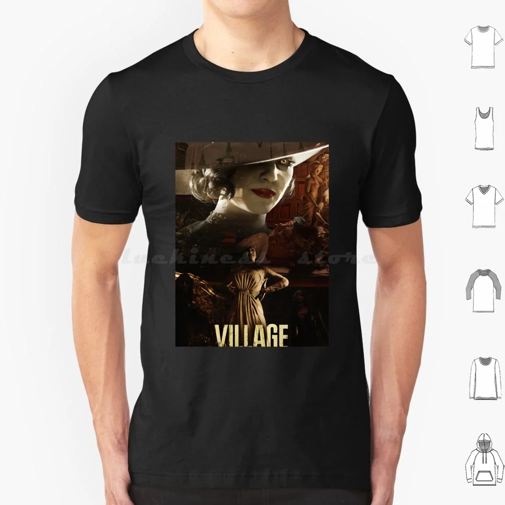 Re Village-Tall Vampire Lady Lady Dimitrescu T Shirt Cotton Men Women DIY Print 4 Video Game Re4 4 Remake Village Leon Kennedy