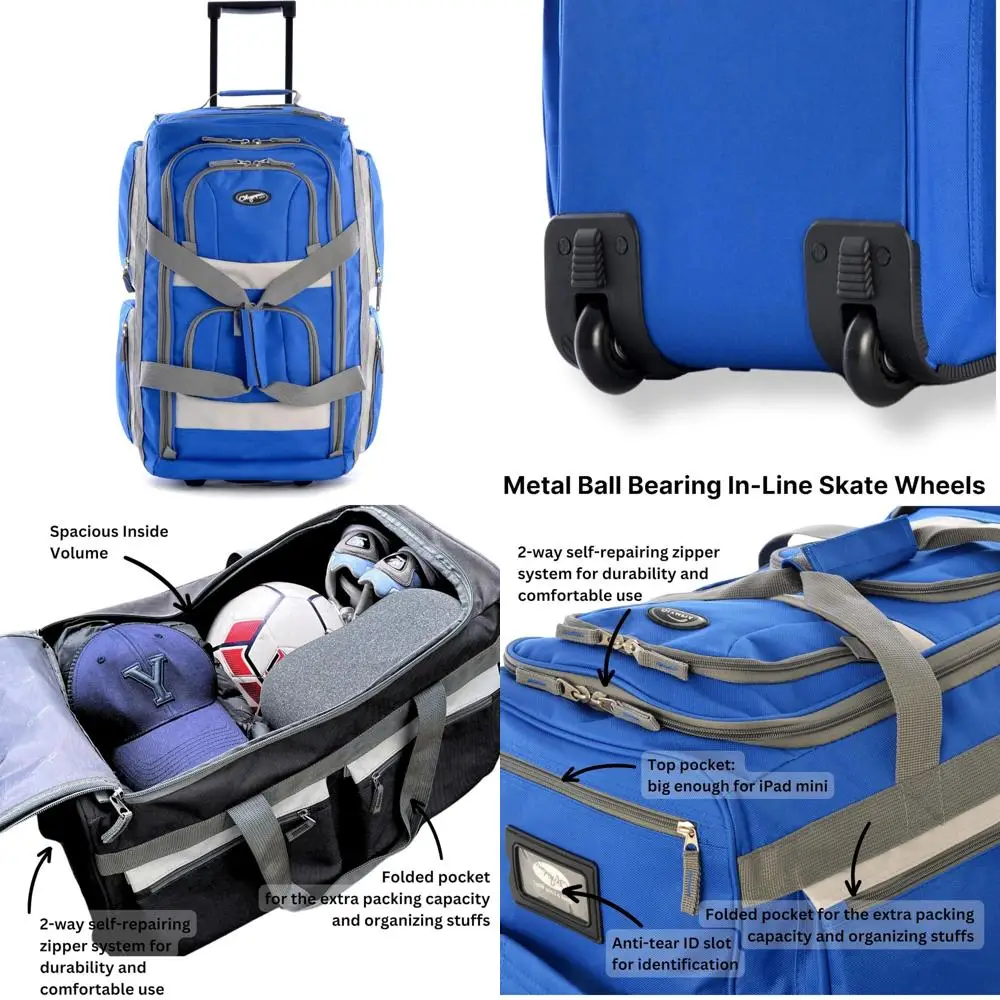 

Водостойкая спортивная сумка Jumbo 33 дюйма на колесиках с 8 карманами для легких путешествий и использования в чемодане