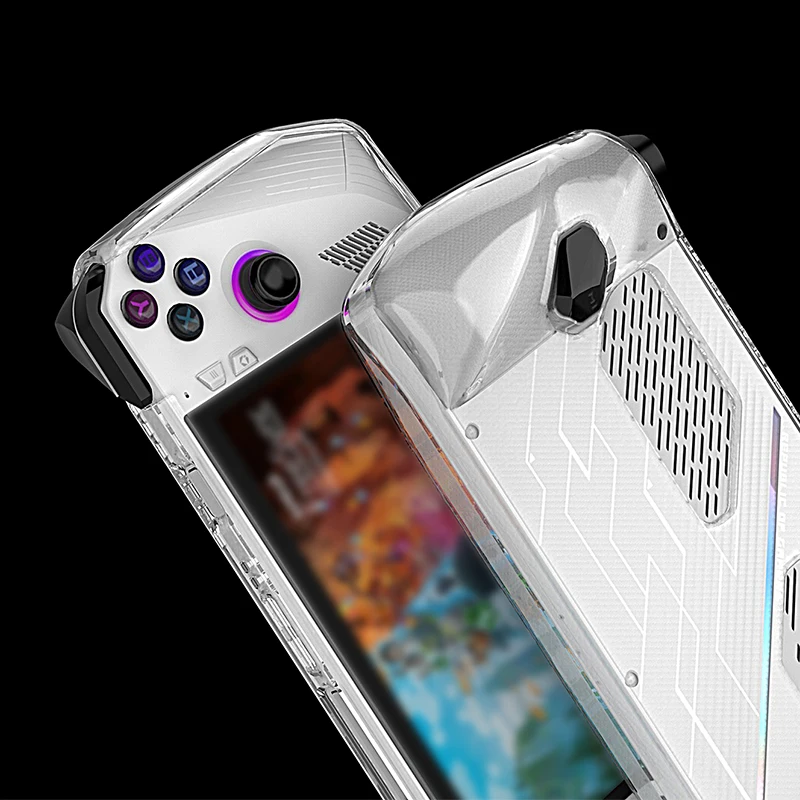 Funda de piel ergonómica, accesorios de juego para Asus ROG Ally, funda protectora trasera de silicona transparente para consola de juegos