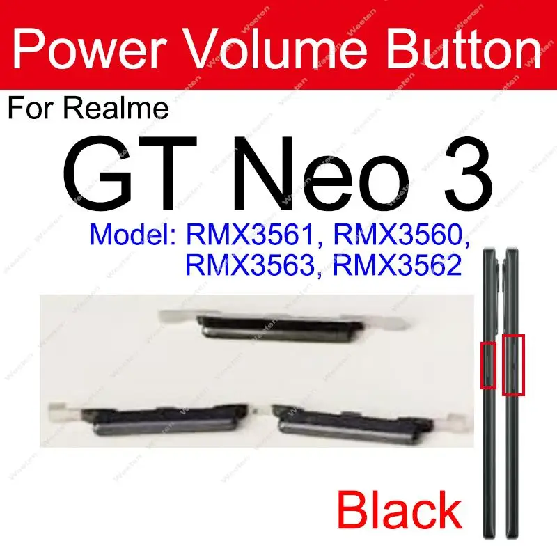 Power Volume Button For Realme GT NEO 3 Neo 3T GT 2 GT2 Power Volume Keys Small Buttons Flex Cable Parts