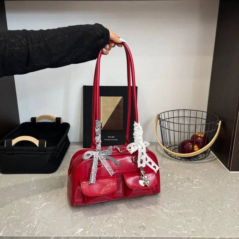 

Классическая роскошная сумка для подгузников для женщин, дизайнерская элегантная сумка через плечо, минималистичная винтажная сумка-тоут с большой вместимостью, кожаная.