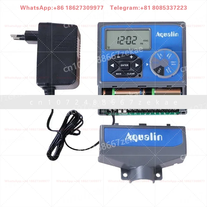 8 Stations Garden Automatic Irrigation AC 230V Input Controller Water Timer Watering System with EU Standard Transformer
