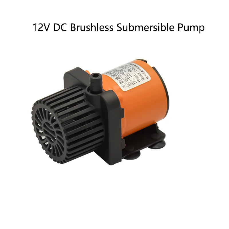 12V Water Small Submersible Pump 5/16 Inch Outlet Quiet DC Brushless Pump Suitable for Aquarium Fish Tank Fountain Pool Bathe