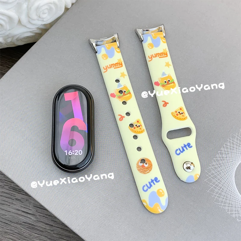 Cinturino orologio stampato estivo MINISO per Xiaomi Mi Band 10 9 8 cinturino da polso braccialetto sostituibile per Mi Band 10 9 8 cinturino intelligente