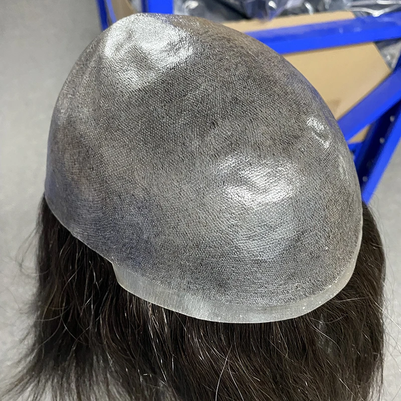 

7-дюймовый мужской протез для волос, 0.06-0.08 мм, с капиллярной инъекцией, имитация кожи, 100% натуральные человеческие волосы, мужские парики