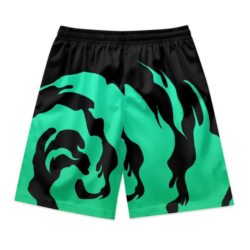 Burning Rose Print Men's Drawstring Waist Polyester Beach Shorts Quick Dry Breathable Casual Sport Streetwear Shorts