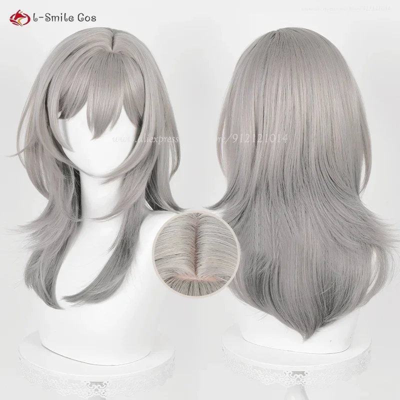 HBackpack-Perruque de Cosplay Trailblazer, Cheveux Synthétiques, Bonnet de Perruque, Stelle, Caelus Gris, Anime, Degré de Chaleur, Halloween, 36cm, 52cm