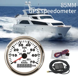 New Waterproof 85mm GPS Speedometer Marine Speed Gauge 15 Knots 35 Knots 70 Knots for Car Boat Yacht 9-32V with Red Backlight