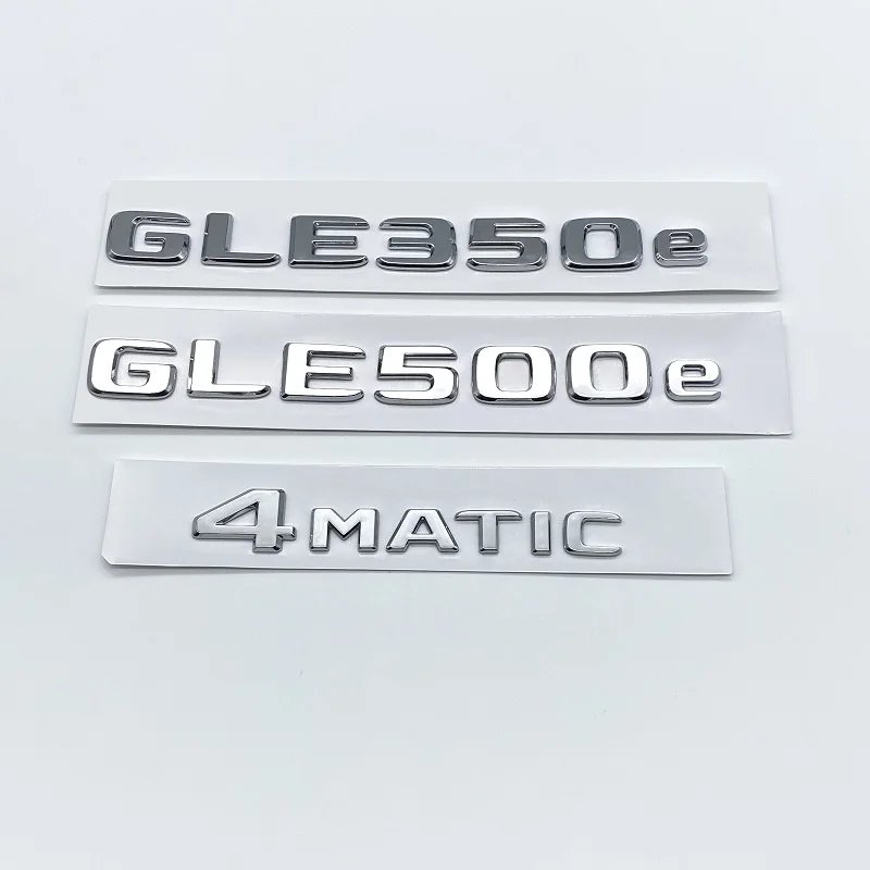 3D ABS cromo letras negras brillantes GLE350e GLE350de GLE500e 4Matic emblema para Mercedes Benz W166 pegatina con logotipo para maletero de coche