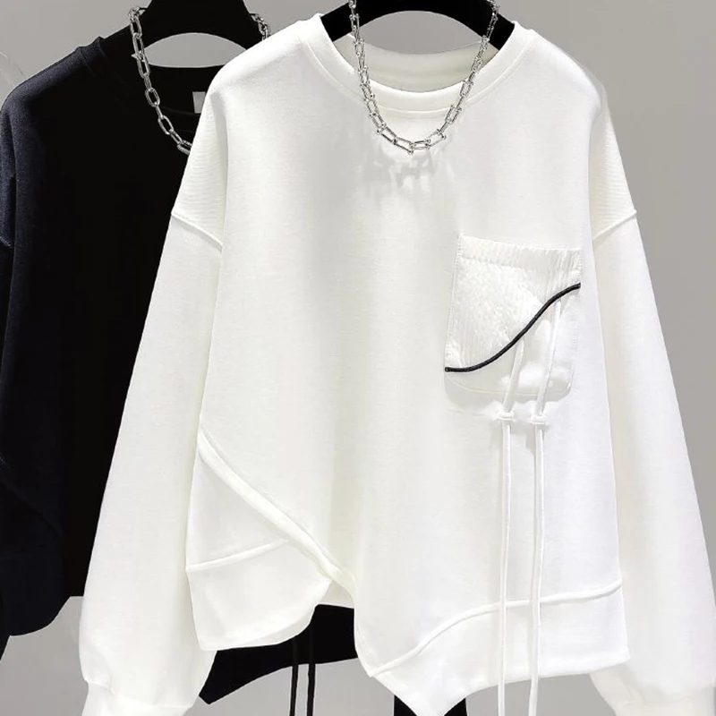 

Hoodless sweatshirt women's spring 2024 new loose thin jacket niche design sense cropped top