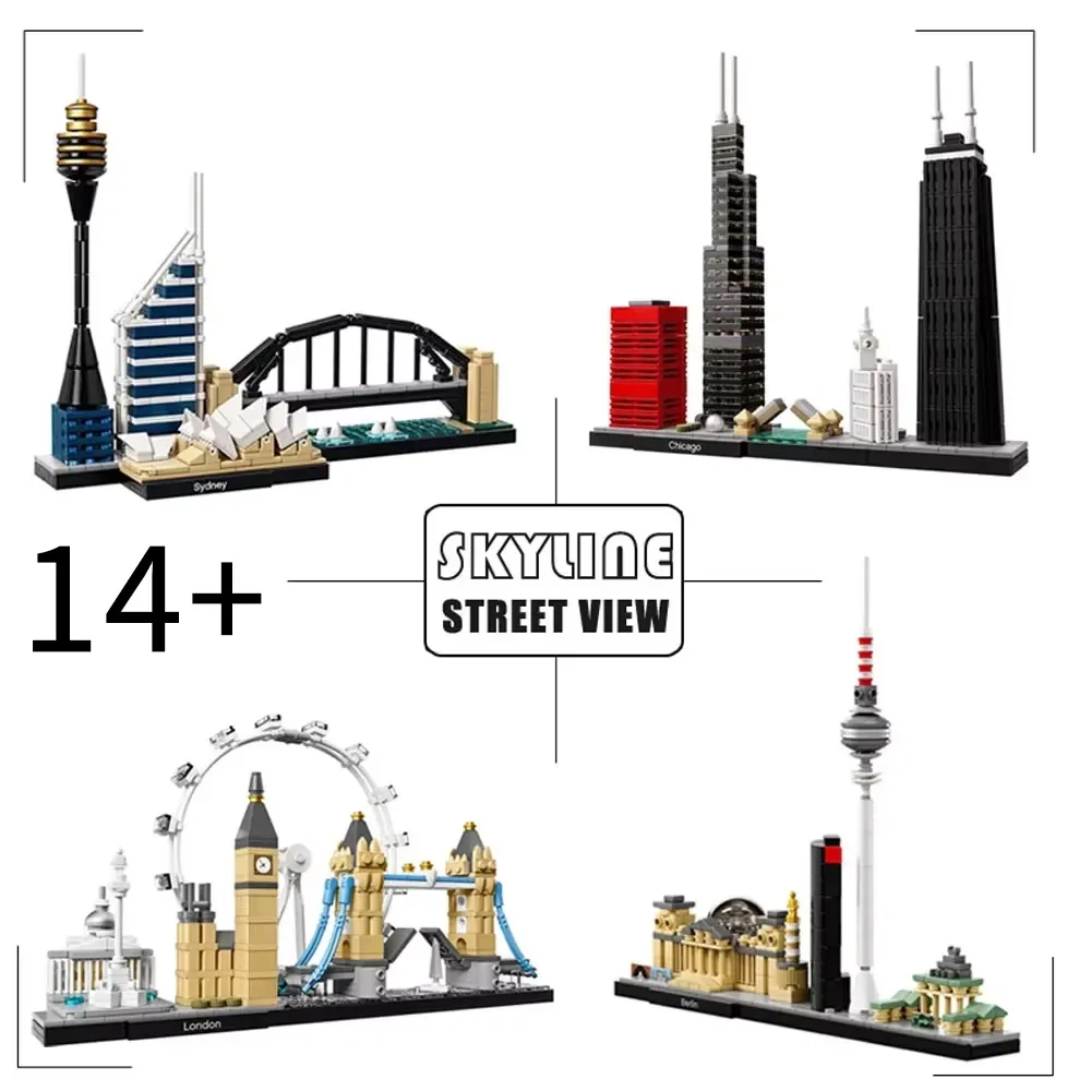 

Creative IDEAS street view Architecture New York London San Francisco Lanmark City Skyline Building Set Blocks Construction