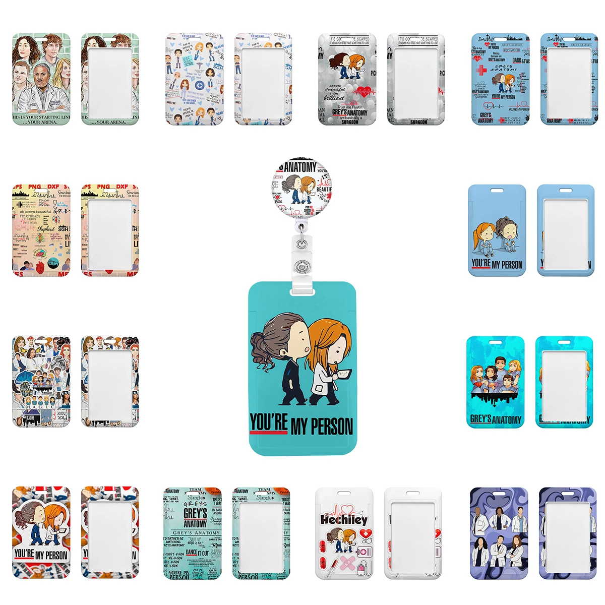 Cartoons Cute doctor Keychain Easy Retractable Keychain Office ID Card Pass Lanyard buckle Badge Card Holder 0419