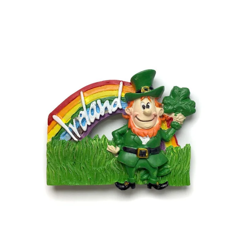 Irish hand-painted cartoon gnomes magnetic refrigerator magnets travel souvenirs and decorations