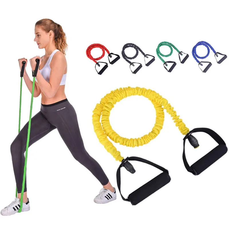 150cm Yoga Pull Rope Fitness Resistance Bands Latex Workout Gym Home Fitness Equipment Boxing Training Beginner Practicing Tools