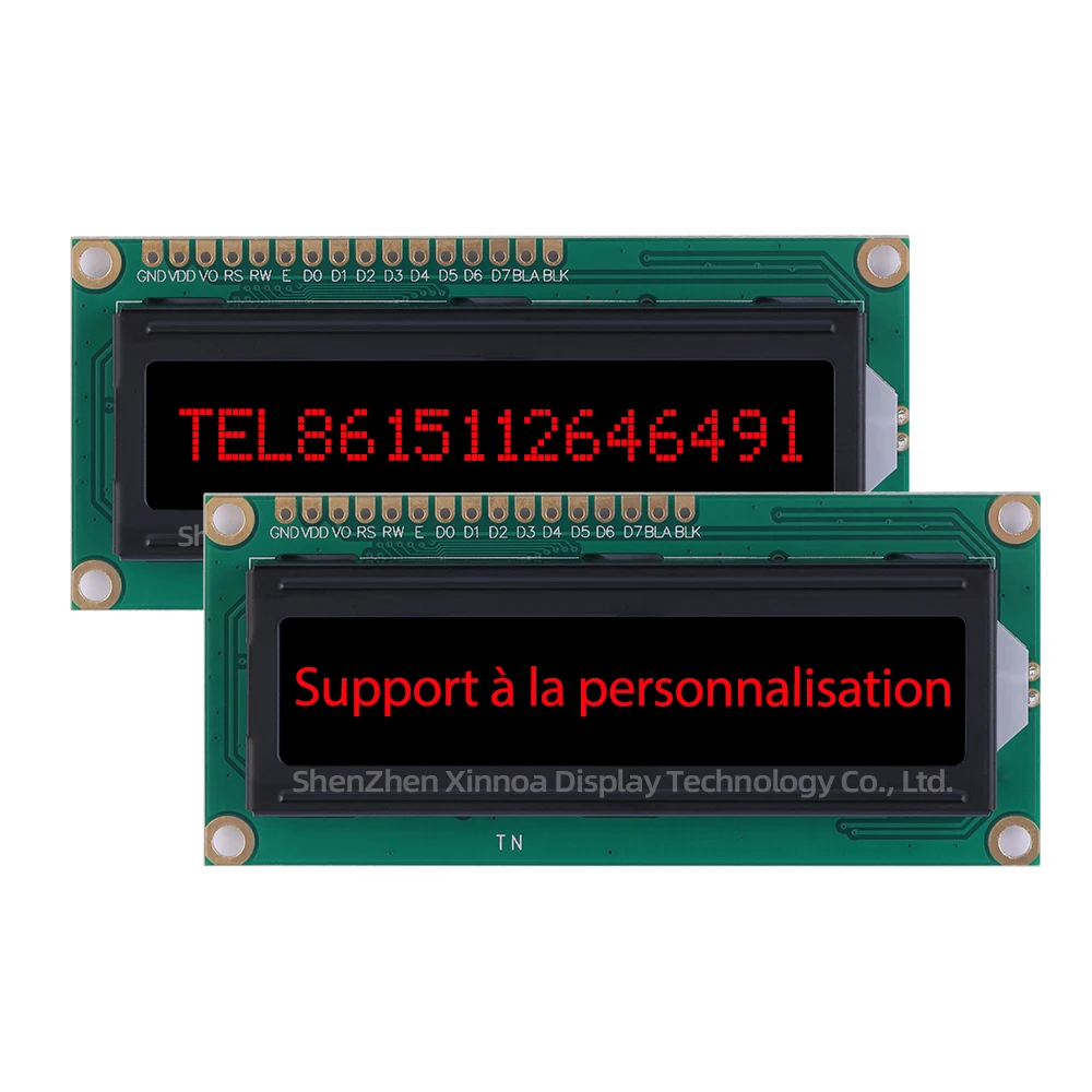 1,5 pulgadas BTN película negra texto verde 1601A LCD pantalla de caracteres europeos módulo LCM pantalla de caracteres de múltiples fuentes